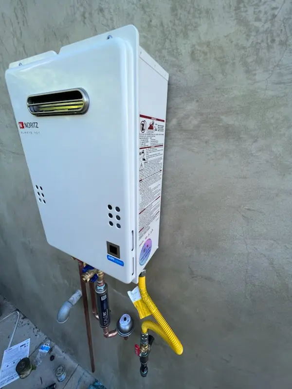 Tankless water heater installation for Blair Villa - Poole Creek homes